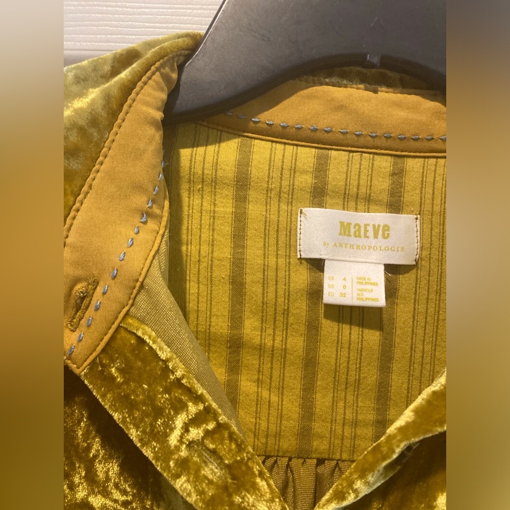 Maeve Anthropologie Burnout Crushed Velour Gold Boho Whimsigoth Festival WM SZ 0 - Picture 14 of 14